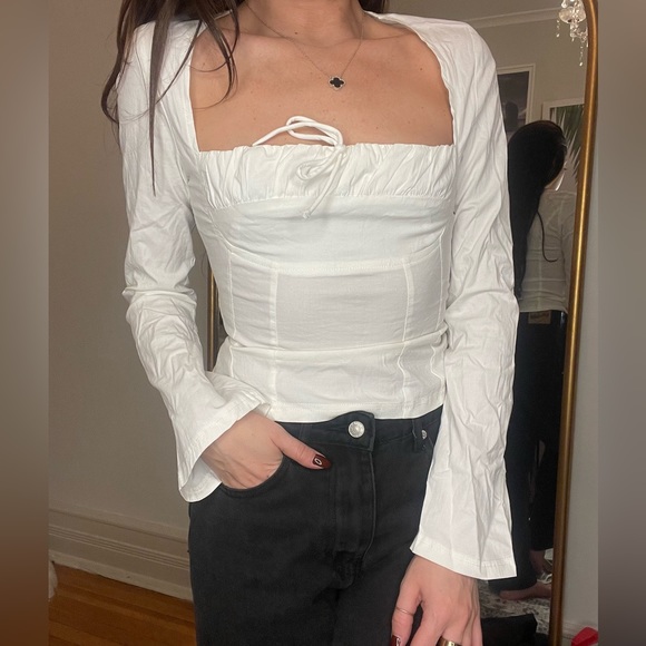 Linsey Long Sleeve Top White - Picture 1 of 2